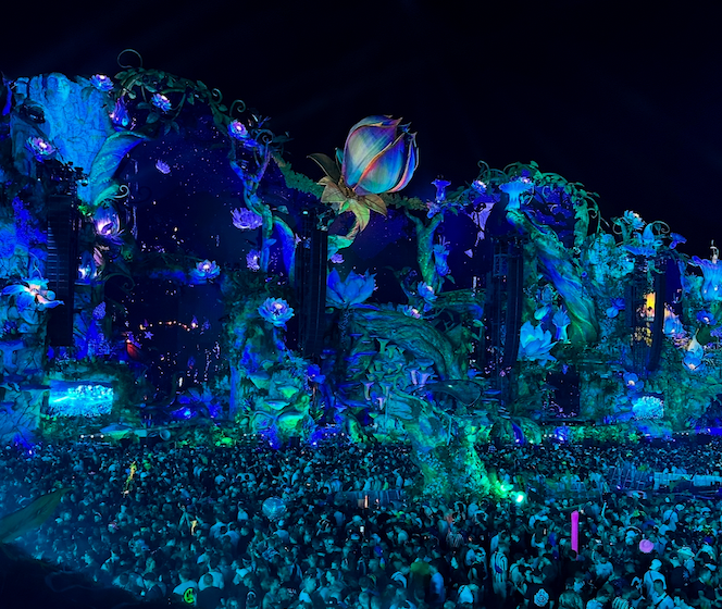 Tomorrowland mainstage in 2024 at night